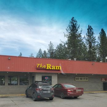 Ram Drive-Inn - two cars parked in front of the ram - American Near Me - Chattaroy, Washington Ram Drive-Inn - two cars parked in front of the ram - American Near Me - Chattaroy, Washington