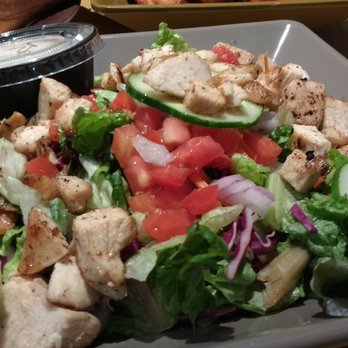 Tomato Jake's - Large house salad with chicken - Pizza Near Me - Durham, North Carolina Tomato Jake's - Large house salad with chicken - Pizza Near Me - Durham, North Carolina