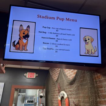 The Stadium - The dog menu - yes, for actual dogs not kids. - Coffee & Tea Near Me - Bar Harbor, Maine The Stadium - The dog menu - yes, for actual dogs not kids. - Coffee & Tea Near Me - Bar Harbor, Maine