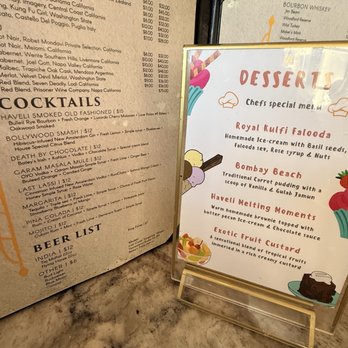 Haveli Bistro - Dessert and craft cocktail menu - Indian Near Me - Columbus, Ohio