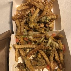 Del Taco - This is supposed to be queso loaded fries but the meat is huge chunks, the fries are is, and there is hardly any queso.