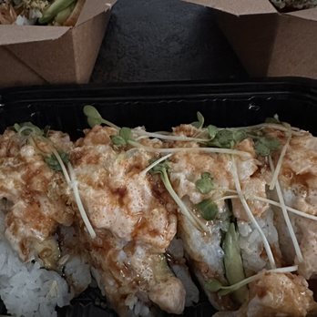 T8ste Buds - Ebi-Mayo-San Sandwich  Ebi, Masago, Avocado, Mayo, Kabayaki, Kaiware Sprouts, Wrapped in Nori & Sushi Rice, Topped w/ Garlic Chips. - Sushi Bars Near Me - Waianae, Hawaii