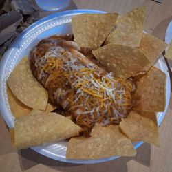 Smothered steak burrito