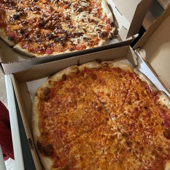 The New Haven Pizza - Plain cheese and a half bacon/half bacon & onion - Pizza Near Me - Wolcott, Connecticut The New Haven Pizza - Plain cheese and a half bacon/half bacon & onion - Pizza Near Me - Wolcott, Connecticut