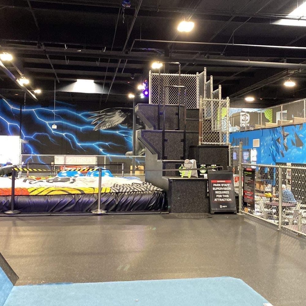 Sky Zone Trampoline Park - Jumping down attraction; air bed (currently closed as of February 2023) - Trampoline Parks Near Me - Tukwila, Washington Sky Zone Trampoline Park - Jumping down attraction; air bed (currently closed as of February 2023) - Trampoline Parks Near Me - Tukwila, Washington