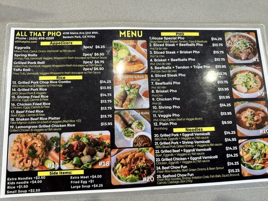 Menu photo 8 All That Pho Baldwin Park, CA