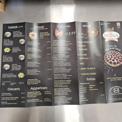 Menu photo 2 Bona Pizza San Jose, CA Menu photo 2 Bona Pizza San Jose, CA