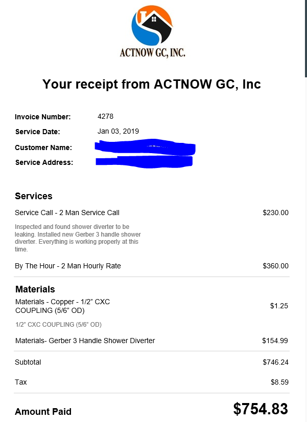 Slide of Act Now Rapid Rooter