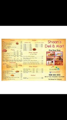 Menu photo 2 Shaan's deli and mart Elizabeth, NJ