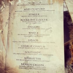 Justine's - Craft cocktail menu at Justine's.