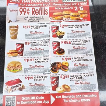 Tim Hortons - Coupons to ease the wallet - Coffee & Tea Near Me - Hempstead, New York Tim Hortons - Coupons to ease the wallet - Coffee & Tea Near Me - Hempstead, New York