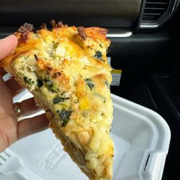Feta-spinach frittata slice Feta-spinach frittata slice