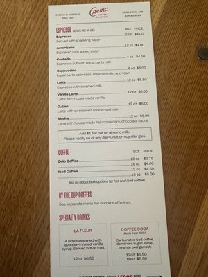 Menu photo 4 Crema Coffee Roasters Nashville, TN Menu photo 4 Crema Coffee Roasters Nashville, TN