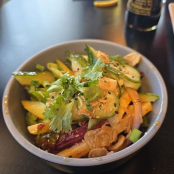 ChoLon - Modern Asian - Cucumber salad,  jicama, red onion, toasted garlic,  English cucumbers, toasted sesame seed, cilantro, spice mix we could not identify - Tapas/Small Plates Near Me - Denver, Colorado