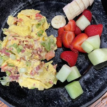 The Buff Restaurant - California omelette but scrambled and no sour cream with side of fruit for two dollars extra - Breakfast & Brunch Near Me - Boulder, Colorado The Buff Restaurant - California omelette but scrambled and no sour cream with side of fruit for two dollars extra - Breakfast & Brunch Near Me - Boulder, Colorado