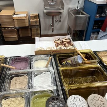 Duck Donuts - The lineup of toppings. - Donuts Near Me - Walnut Creek, California