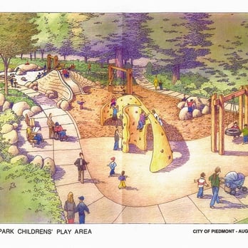 Dracena Quarry Park - Artist's rendering of the children's play area. - Dog Parks Near Me - Piedmont, California