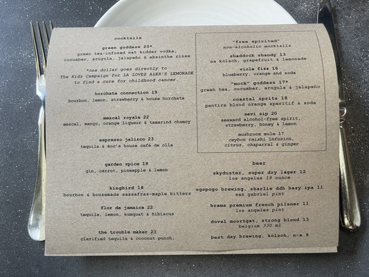 Menu photo 3 AOC Los Angeles, CA