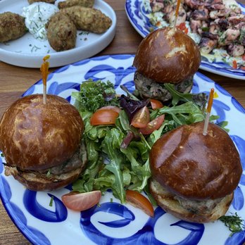 Bubo - greek slider burgers. so juicy! the feta inside hit the spot. - Cocktail Bars Near Me - New York, New York