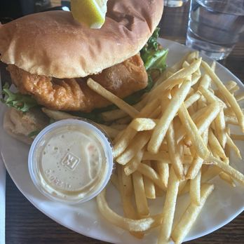 Silver Shores Restaurant - Fish sandwich with fries - American Near Me - Conneaut Lake, Pennsylvania Silver Shores Restaurant - Fish sandwich with fries - American Near Me - Conneaut Lake, Pennsylvania