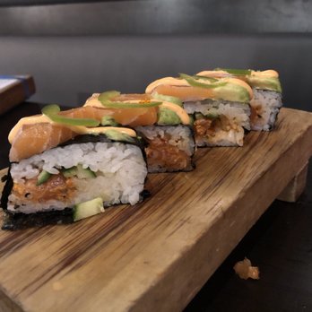 Ke Charcoal Grill & Sushi - Spicy salmon Oshi - Japanese Near Me - Calgary, Alberta Ke Charcoal Grill & Sushi - Spicy salmon Oshi - Japanese Near Me - Calgary, Alberta