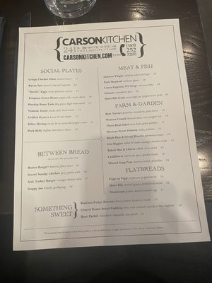 Menu photo 6 Carson Kitchen Salt Lake City, UT