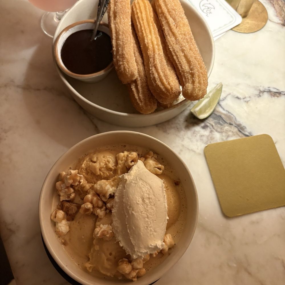 Churros and the Caramel sundae!