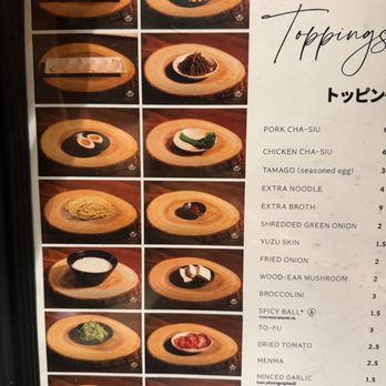 Bincho - Toppings menu - Ramen Near Me - Los Angeles, California