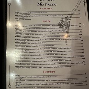 Mio Nonno - Menu - Italian Near Me - Allen, Texas