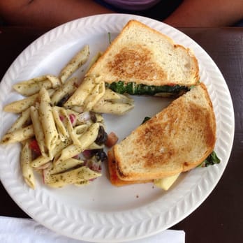 The Brownstone Cafe - Pesto pasta salad and Mediterranean panini - New American Near Me - Fullerton, California The Brownstone Cafe - Pesto pasta salad and Mediterranean panini - New American Near Me - Fullerton, California