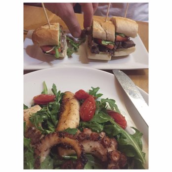 Patio Tapas and Beer - Bocadillo of churasco and grilled octopus salad - Tapas/Small Plates Near Me - Boca Raton, Florida Patio Tapas and Beer - Bocadillo of churasco and grilled octopus salad - Tapas/Small Plates Near Me - Boca Raton, Florida