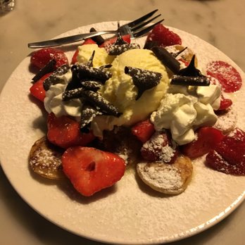The Pancake Bakery - Poffertjes with strawberries, ice cream and chocolate - Pancakes Near Me - Amsterdam, New Hampshire The Pancake Bakery - Poffertjes with strawberries, ice cream and chocolate - Pancakes Near Me - Amsterdam, New Hampshire
