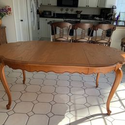 Gorgeous dining table refinished with a new custom crafted leaf