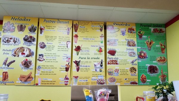 Menu photo 4 Paleteria El Oasis Arlington, TX