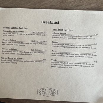 Seafab Cafe - Breakfast Menu - Cafes Near Me - Seattle, Washington Seafab Cafe - Breakfast Menu - Cafes Near Me - Seattle, Washington