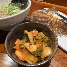 Toribro Paitan Ramen, Gyoza 6 Piece & Kimchee
