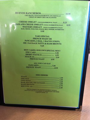 Menu photo 7 Yak's Cafe Blanding, UT Menu photo 7 Yak's Cafe Blanding, UT