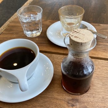 Stacks Espresso Bar - Pour over and finished cortado (sorry) - Coffee & Tea Near Me - Albany, New York