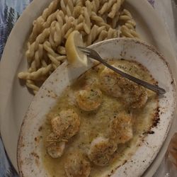Chances - Shrimp de Jonghe with the side of garlic butter Gemelli pasta