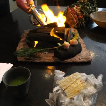 Alinea - Pork Belly: a toasty table-side campfire featuring parsnip, black trumpet, and kombu. - New American Near Me - Chicago, Illinois