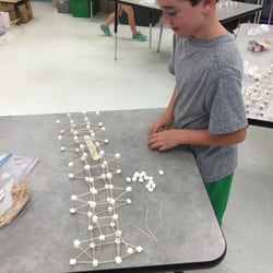 What self control! This camper used all his marshmallows on his bridge.