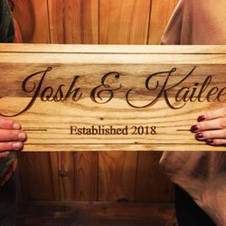 Soderlund's Wood Mill - Carved family wedding name sign for local couple