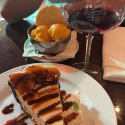 Banana cheesecake and Seasonal Sorbet