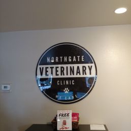 Entrance logo for this vet clinic.