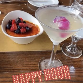 Ocean Prime - Crème Brûlée and Black Orchid cocktail - Seafood Near Me - Beverly Hills, California