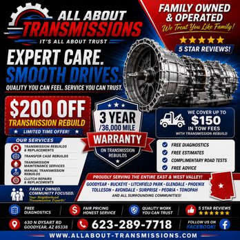 All About Transmissions - Transmission Repair Near Me - Goodyear, Arizona All About Transmissions - Transmission Repair Near Me - Goodyear, Arizona
