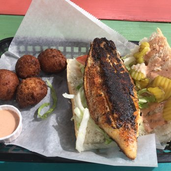 Bayou Bites - Blackened catfish po boy and hushpuppies - Cajun/Creole Near Me - Dunedin, Florida Bayou Bites - Blackened catfish po boy and hushpuppies - Cajun/Creole Near Me - Dunedin, Florida