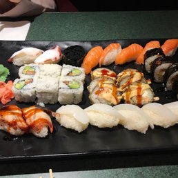 Sushi platter from all you can eat ... Sushi platter from all you can eat ...