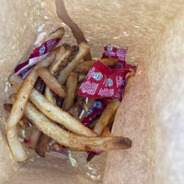 french fries in a paper bag