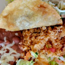 Guadalaraja Resteraunt Y - Taco + enchilada combo (enchy not pictured). Delicious food, awesome salsa bar. A little slow. Don't miss!